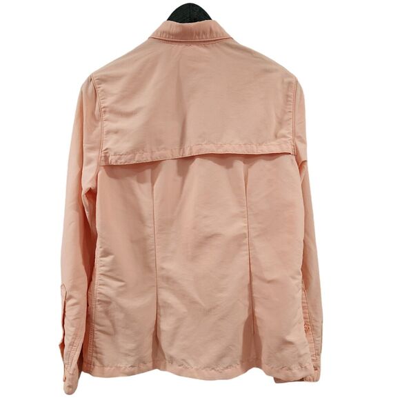 LL Bean Shirt Women's‎ sz S Coral Button Down Nylon Blend Roll-Up Tab Outdoors - Picture 5 of 11
